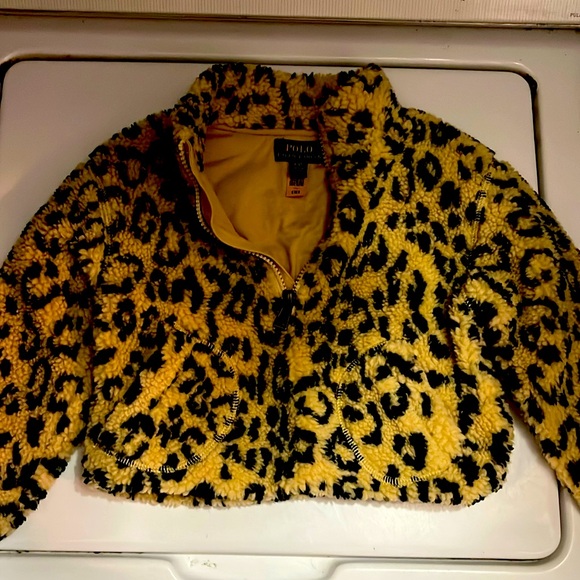Polo 3t girls cheetah print 1/2 zippered pullover - Picture 1 of 4